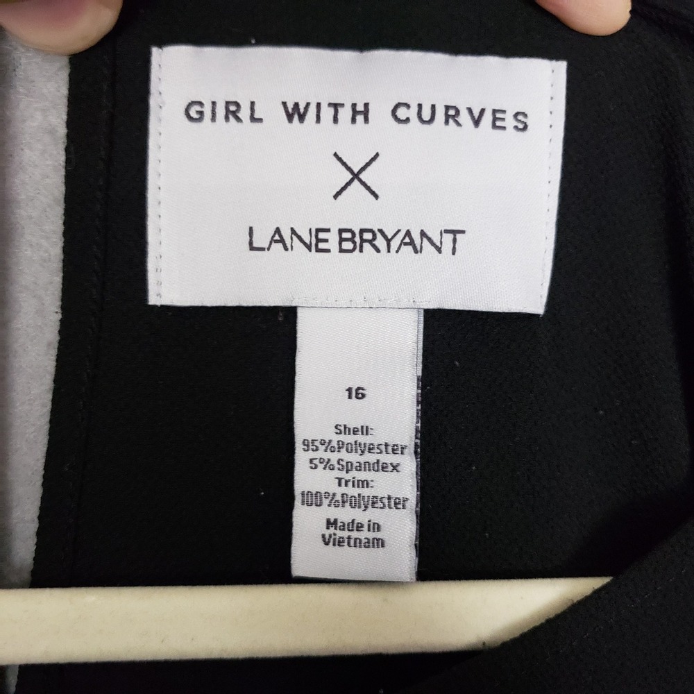 Girl With Curves Lane Bryant Sz 16 Sheer Statement Sleeve Top Black Office Glam - Picture 3 of 9